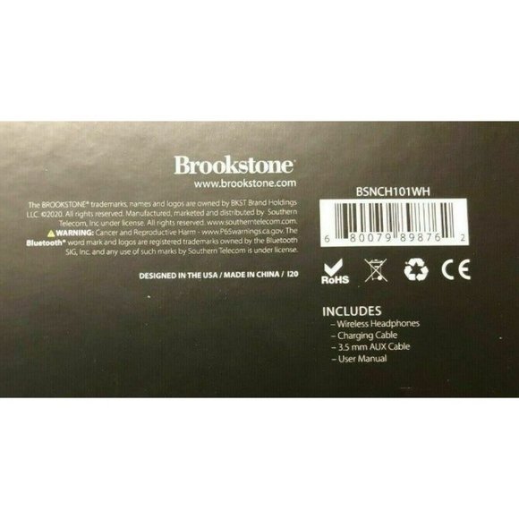 Brookstone WhisperNX Active Noise-Cancelling Bluetooth Headphones , White - Picture 2 of 7